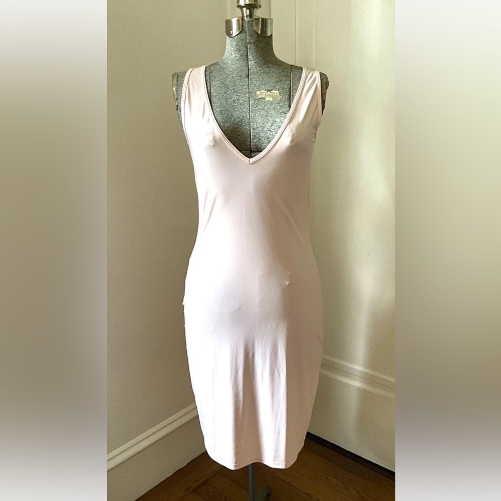 Vintage Collette Dinnigan Baby Pink Slip Dress v neck